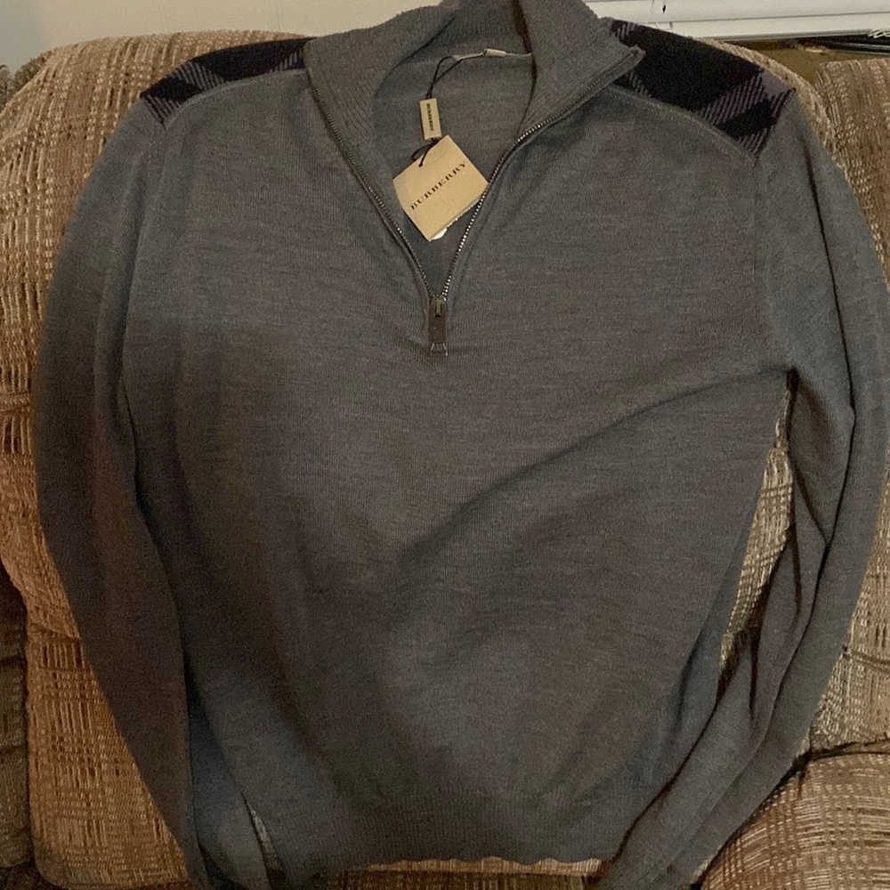 Burberry Merino wool quarter zip sweater